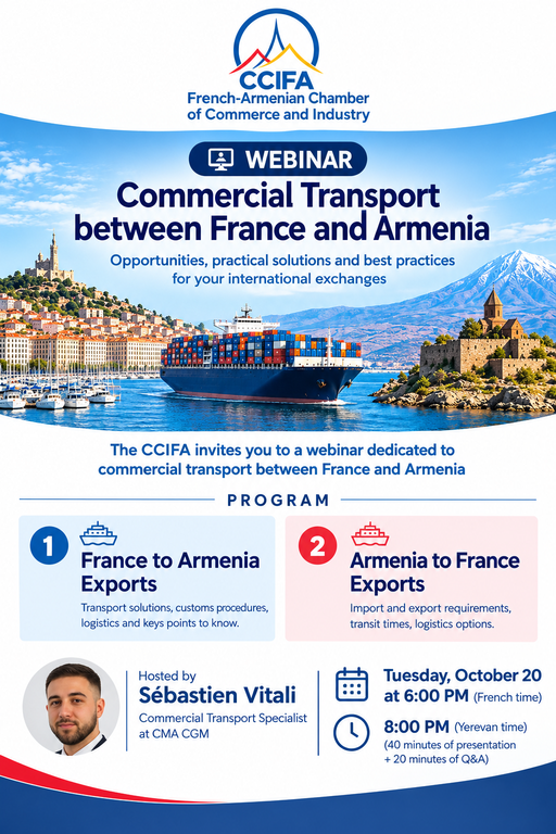 Retour sur notre Webinaire consacré au transport commercial entre la France et l'Arménie