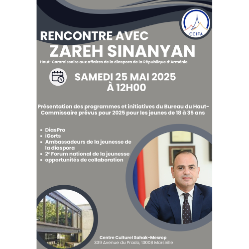 Rencontre avec Zareh Sinanyan pour les jeunes de 18 à 35 ans
